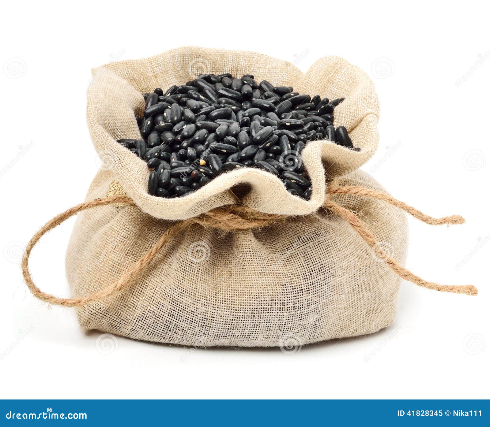 Black beans in the sack stock image. Image of background 41828345