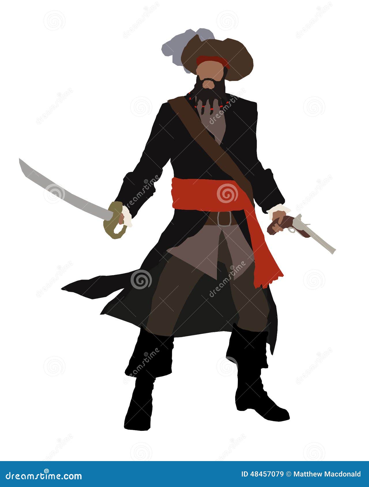 Black Beard, Pirate Captain. Stock Image - Illustration of pirate, black:  48457079