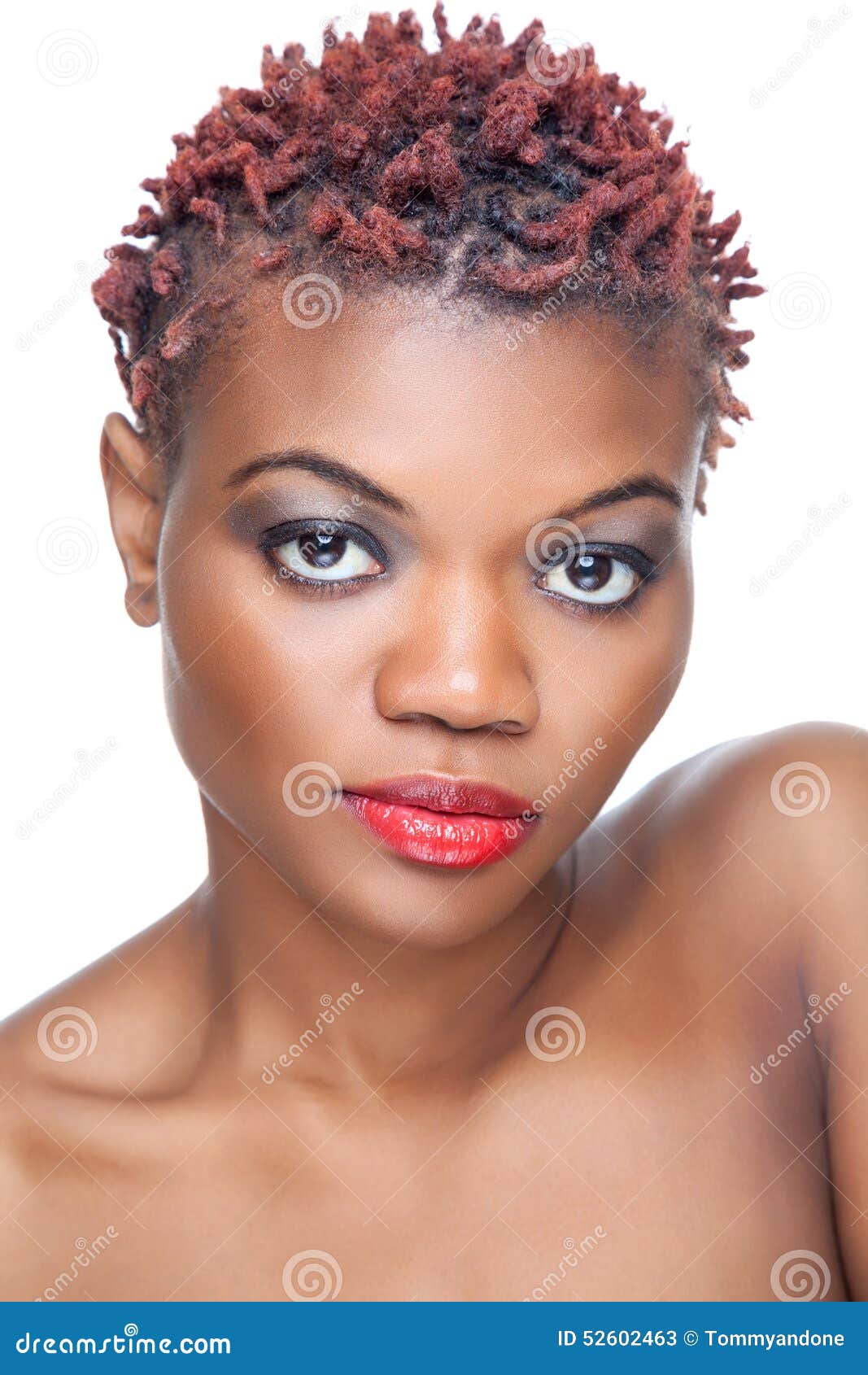 Black Beauty with Short Spiky Hair Stock Image - Image of cosmetic, clean:  52602463