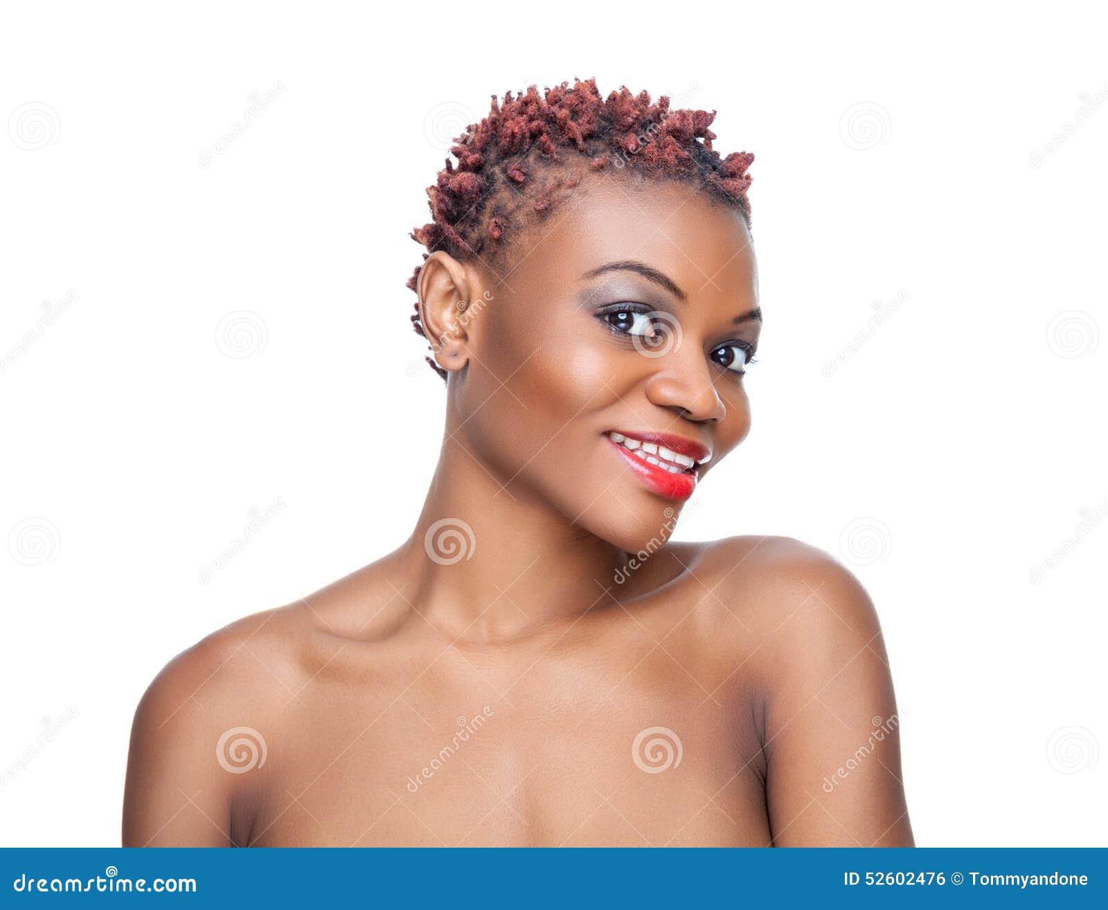 Black Beauty with Short Spiky Hair Stock Photo - Image of healthy,  complexion: 52602476