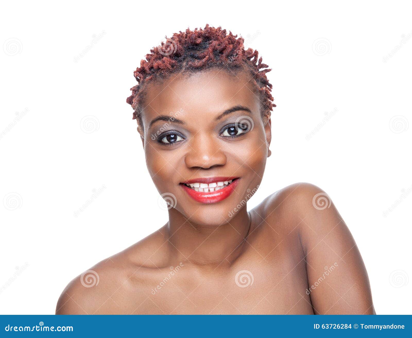 Black Beauty with Short Spiky Hair Stock Photo - Image of complexion, cute:  63726284