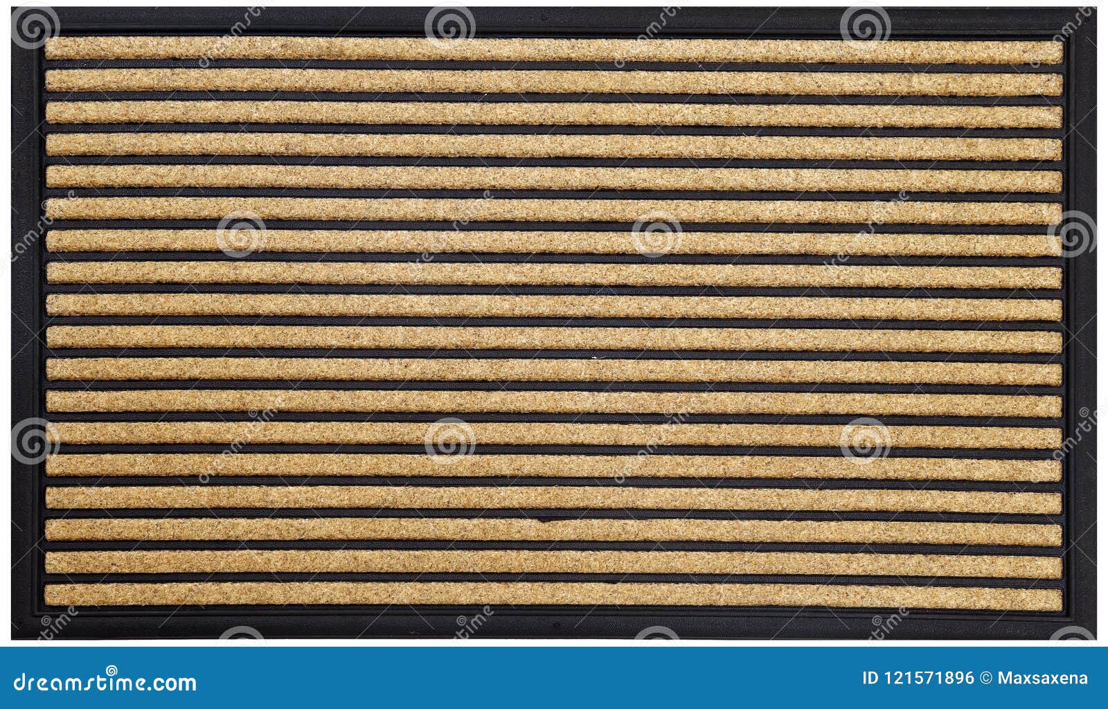 Black Beige Horizontal Lines Pattern Rubber And Zute Coir
