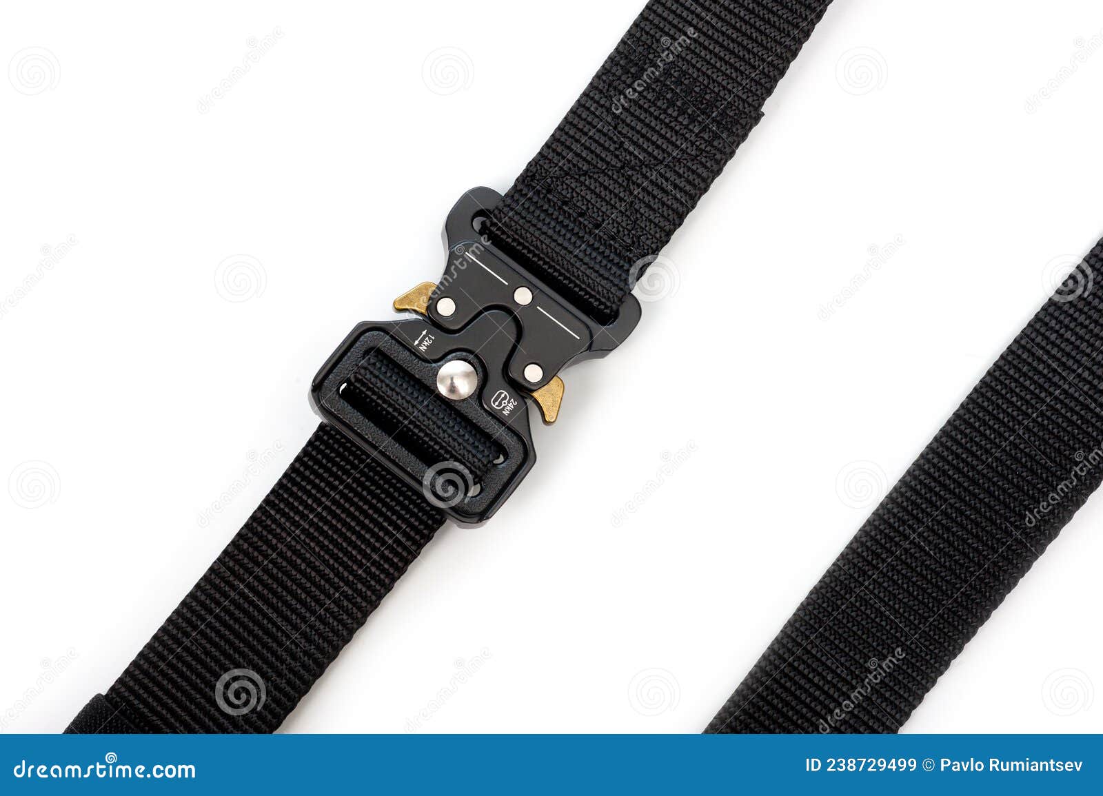 Black Belt for Clothes and Trousers with a Metal Automatic Fastener