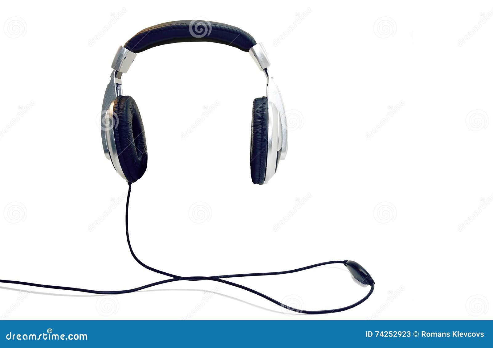 Black big headphones. stock image. Image of headphone - 74252923