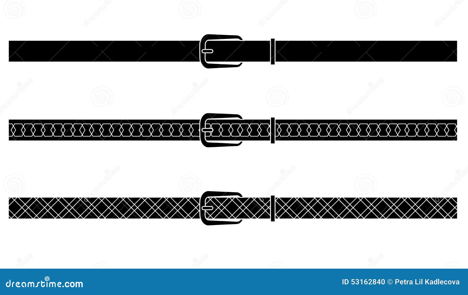 Black and Blackwhite Designed Vectors Belt Stock Vector Illustration