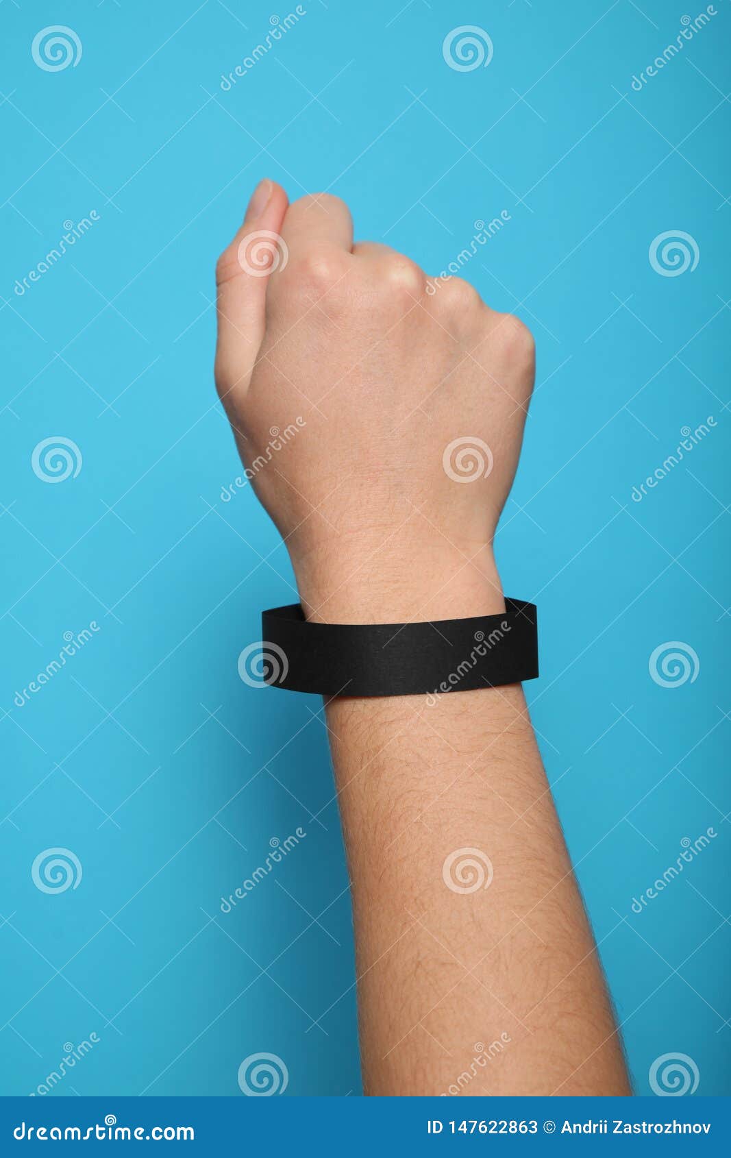 Download Black Blank Bracelet On Hand Music Festival Branding Wristband Adhesive Paper Accessory For Concert Event Mockup Stock Image Image Of Branding Crowd 147622863