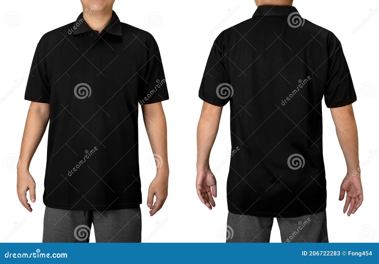 mens black shirt front and back