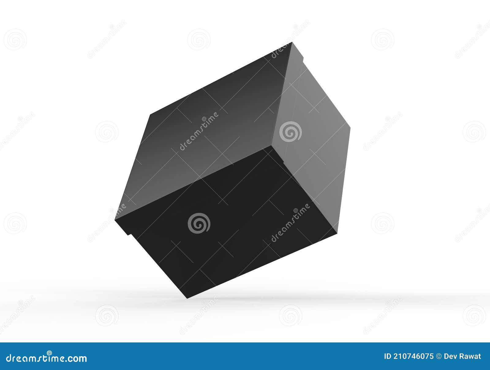 black blank rigid neck box with inner foxing for branding presentation and mock up, 3d 