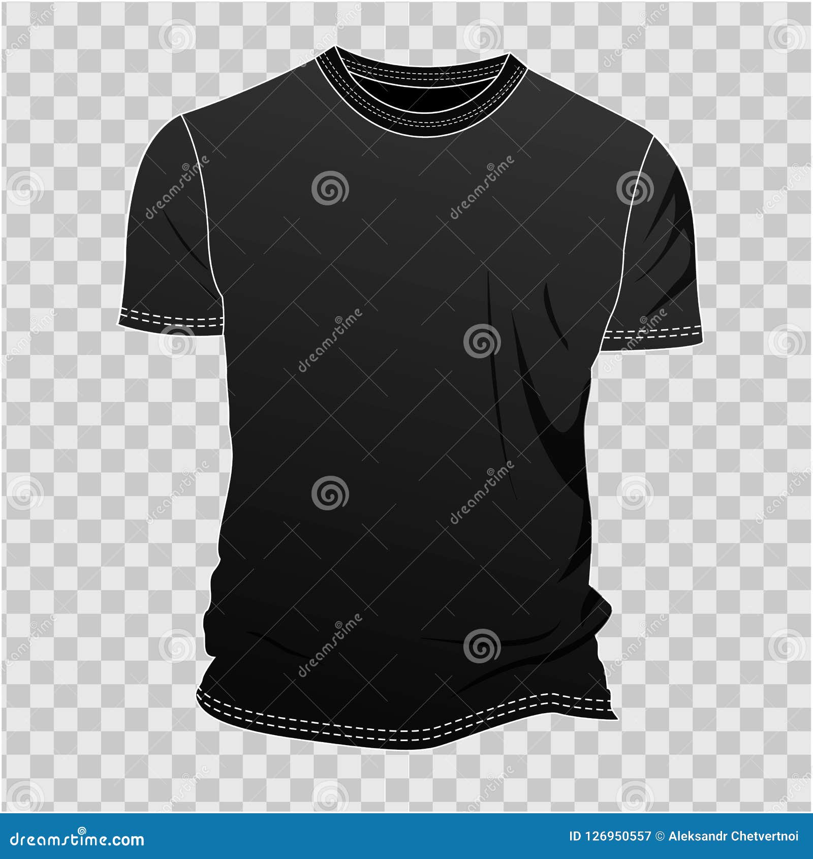 Black Blank T-shirt Clothing Design. New Sport Unisex Textile Form with ...