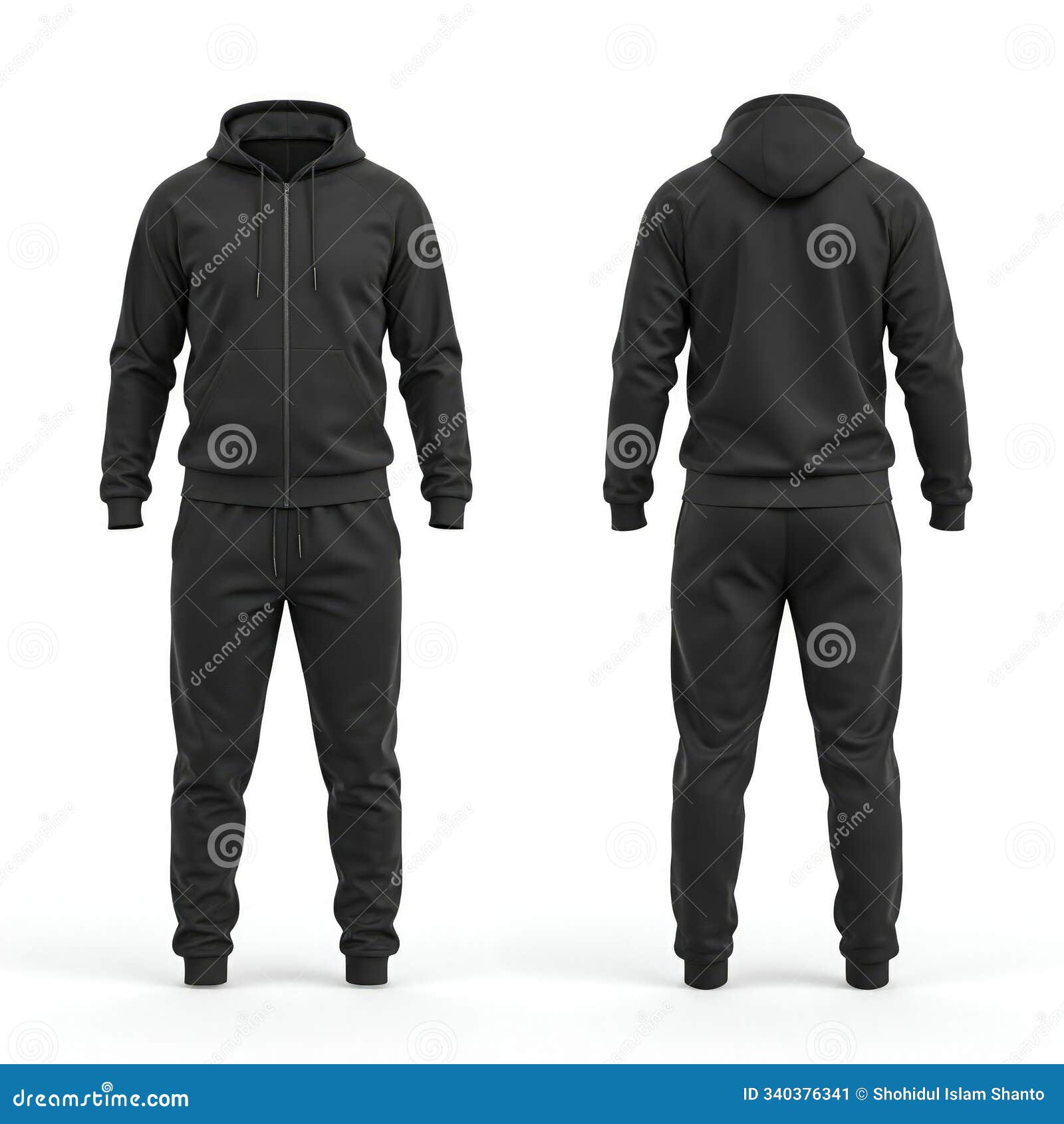 Black Blank Tracksuit Template Front and Back View Showcase for Custom Black Blank Tracksuit Template Front and Back View Showcase for Custom