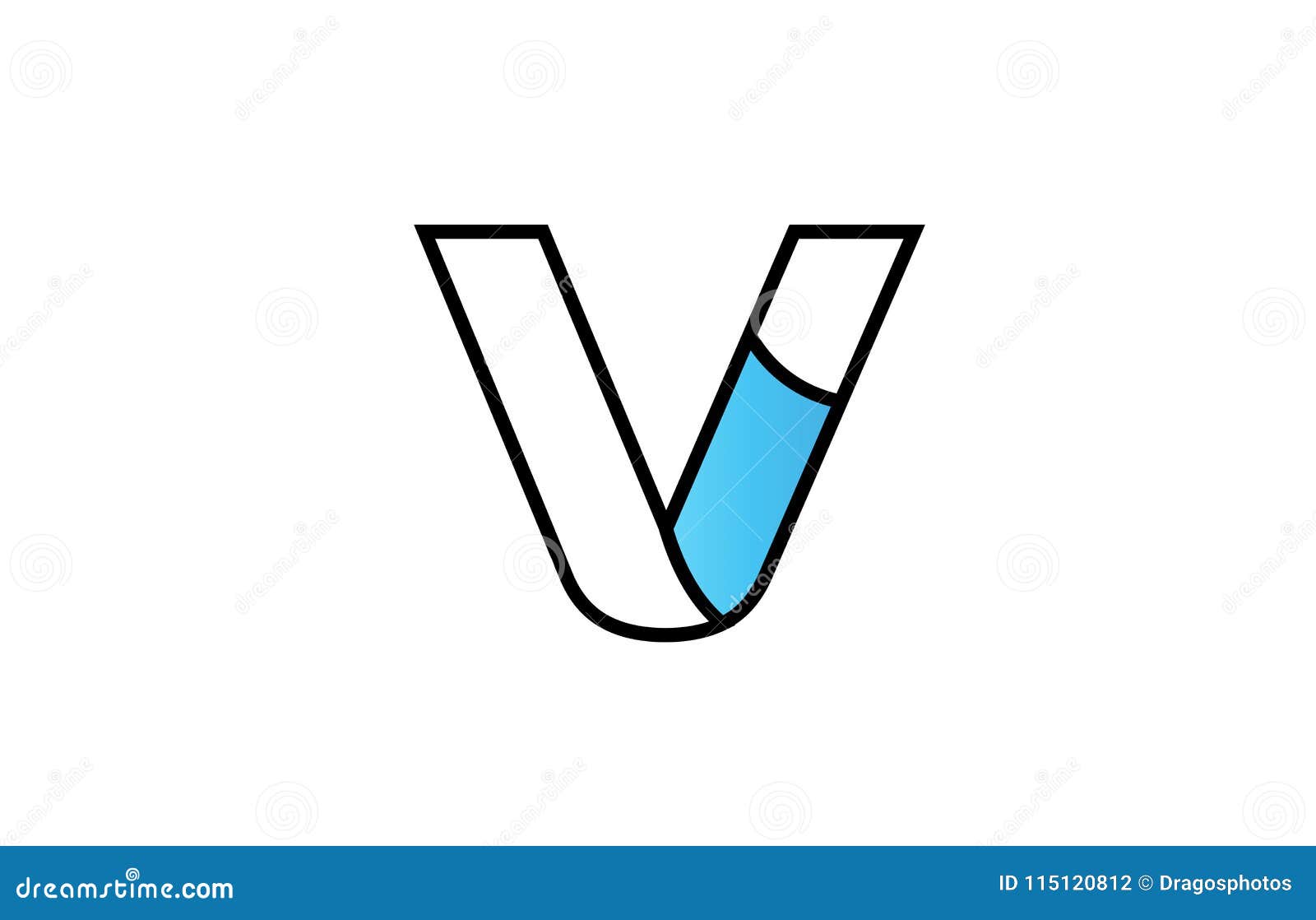 Black Blue Alphabet Letter V Logo Company Icon Design Stock Vector Illustration Of Letter Element