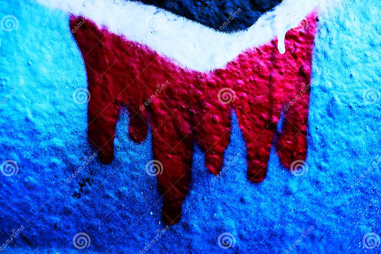 Black, White, Red and Blue Sprayed Wall Texture Stock Image Image of