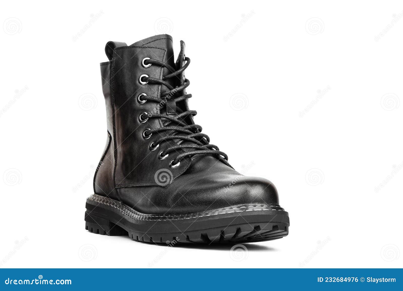Black boots on white stock photo. Image of high, leather - 232684976