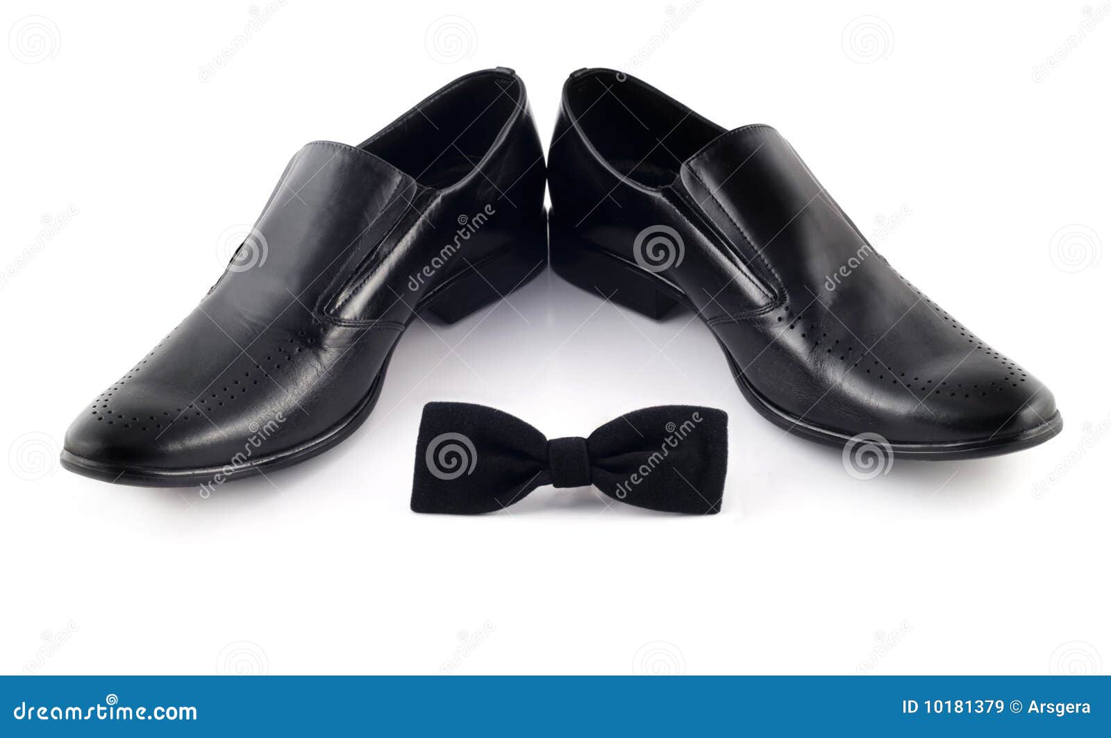 Black Bow and Men S Classic Shoes Isolated Stock Image - Image of ...
