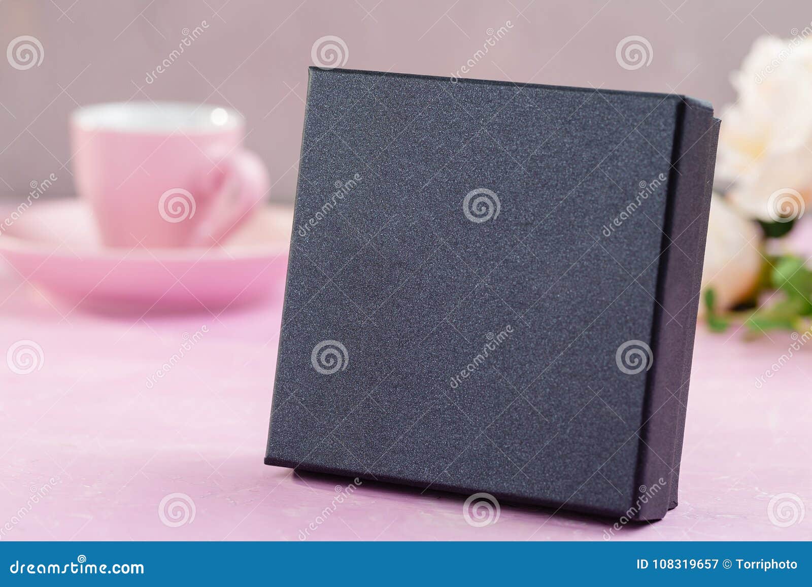 Download Black Box Mockup On Pink Background. Copy Space Stock ...