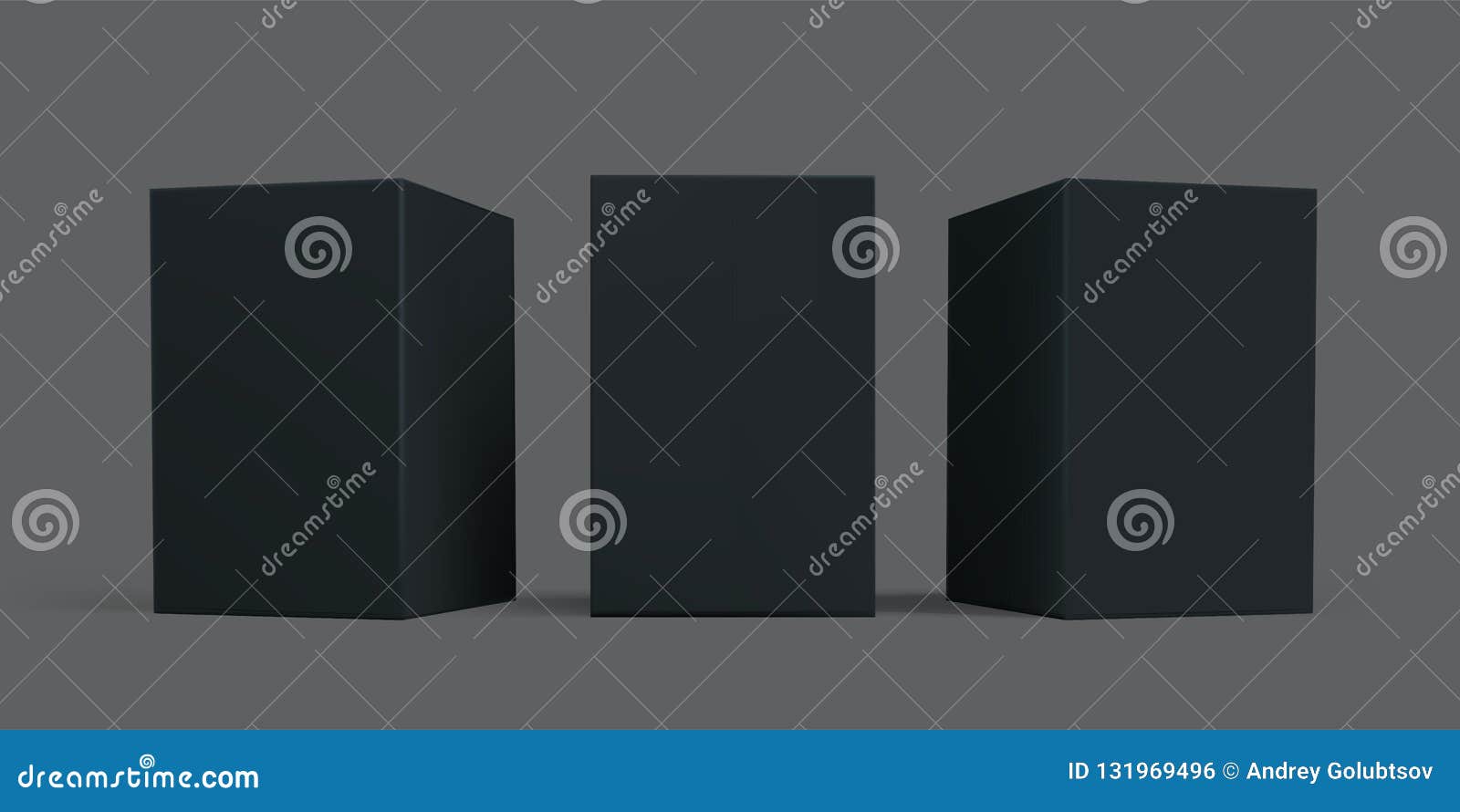 Black Box Package Mock Up Vector Black Carton Cardboard Or Paper
