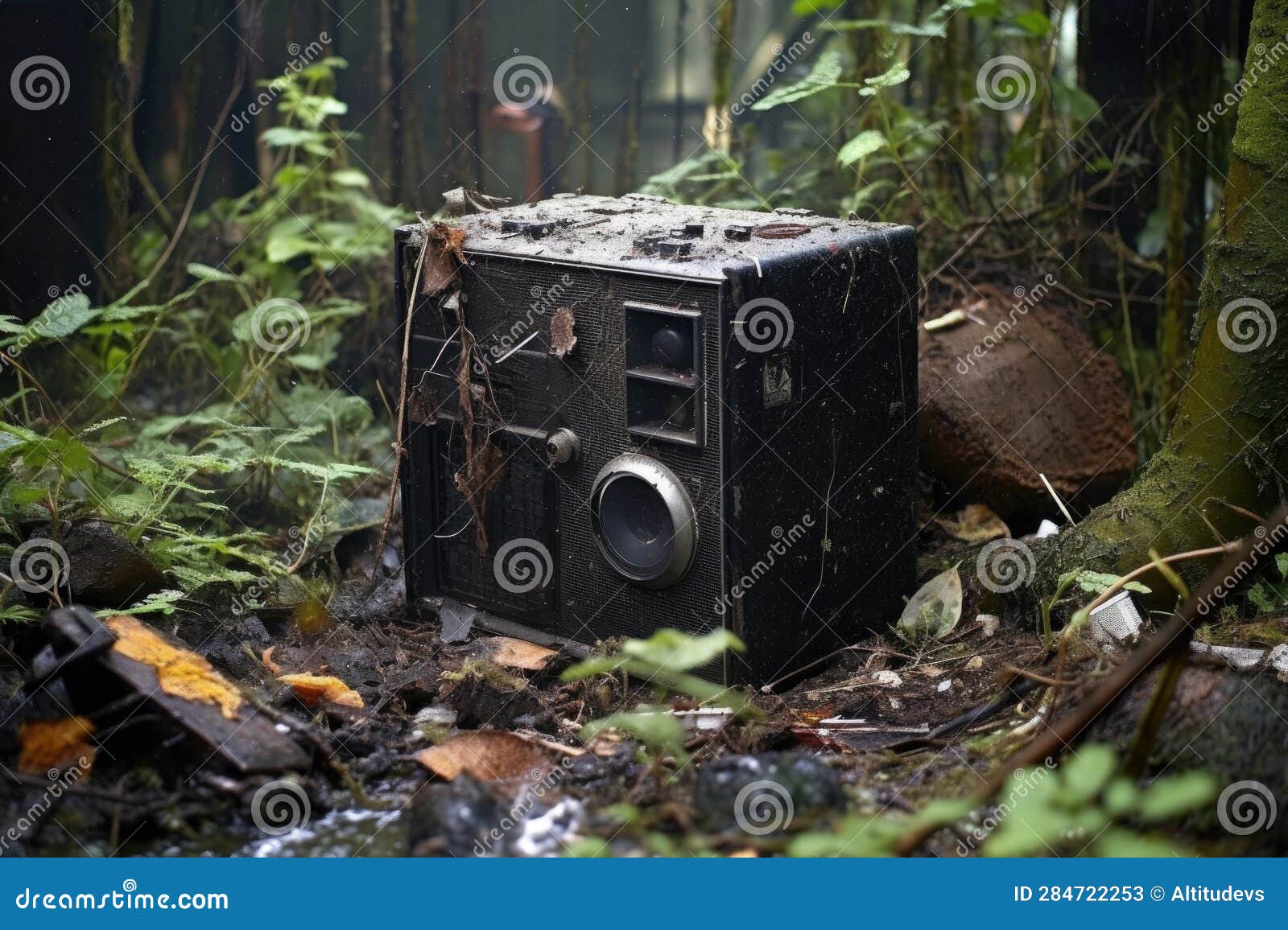 Black Box Recorder Amidst the Debris of a Stock Image Image of