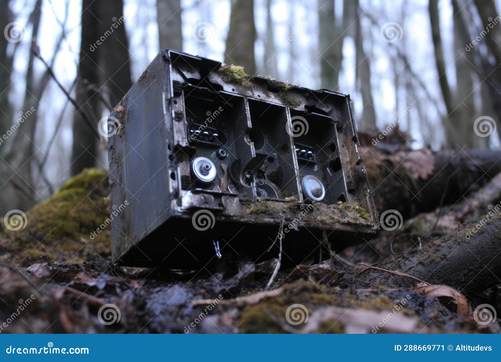 Black Box Recorder Discovered among Debris Stock Image Image of