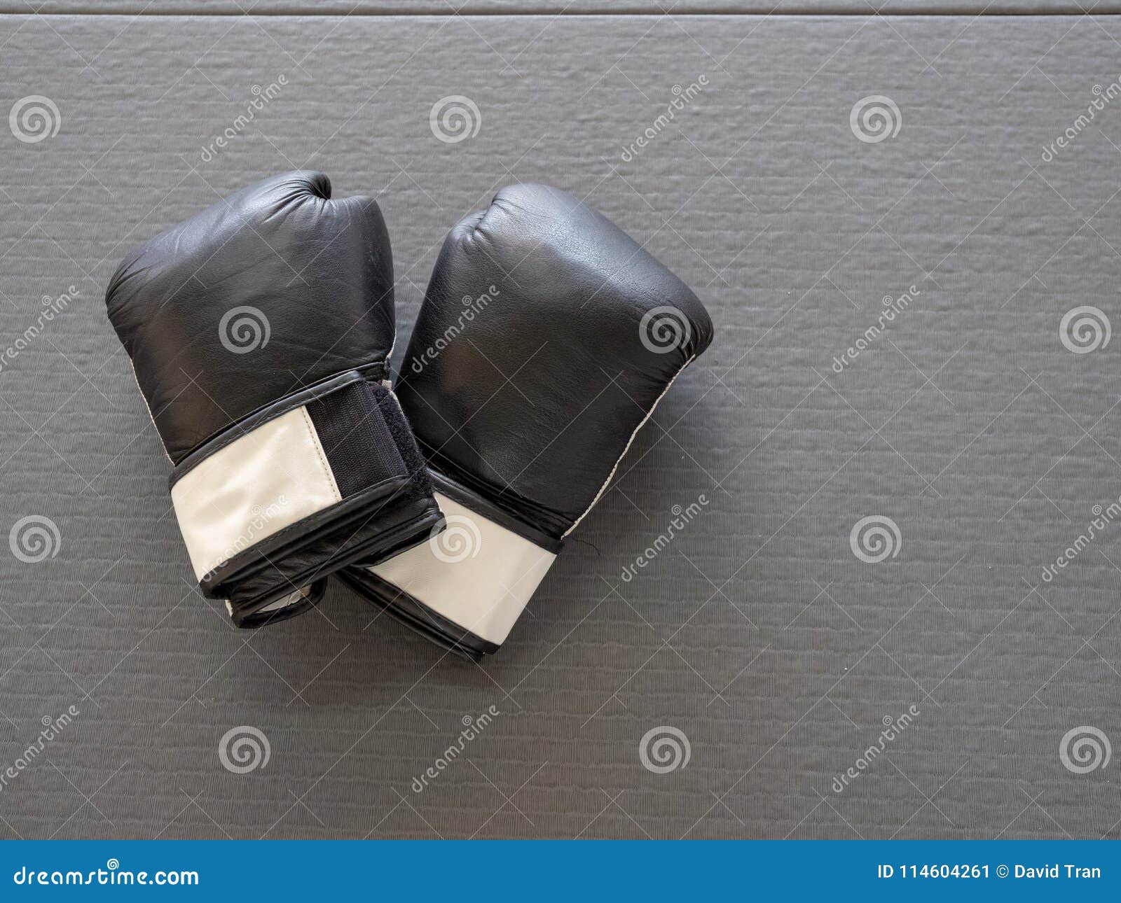 Download High View Of Black Boxing Gloves Sitting On Mats Grey Of ...