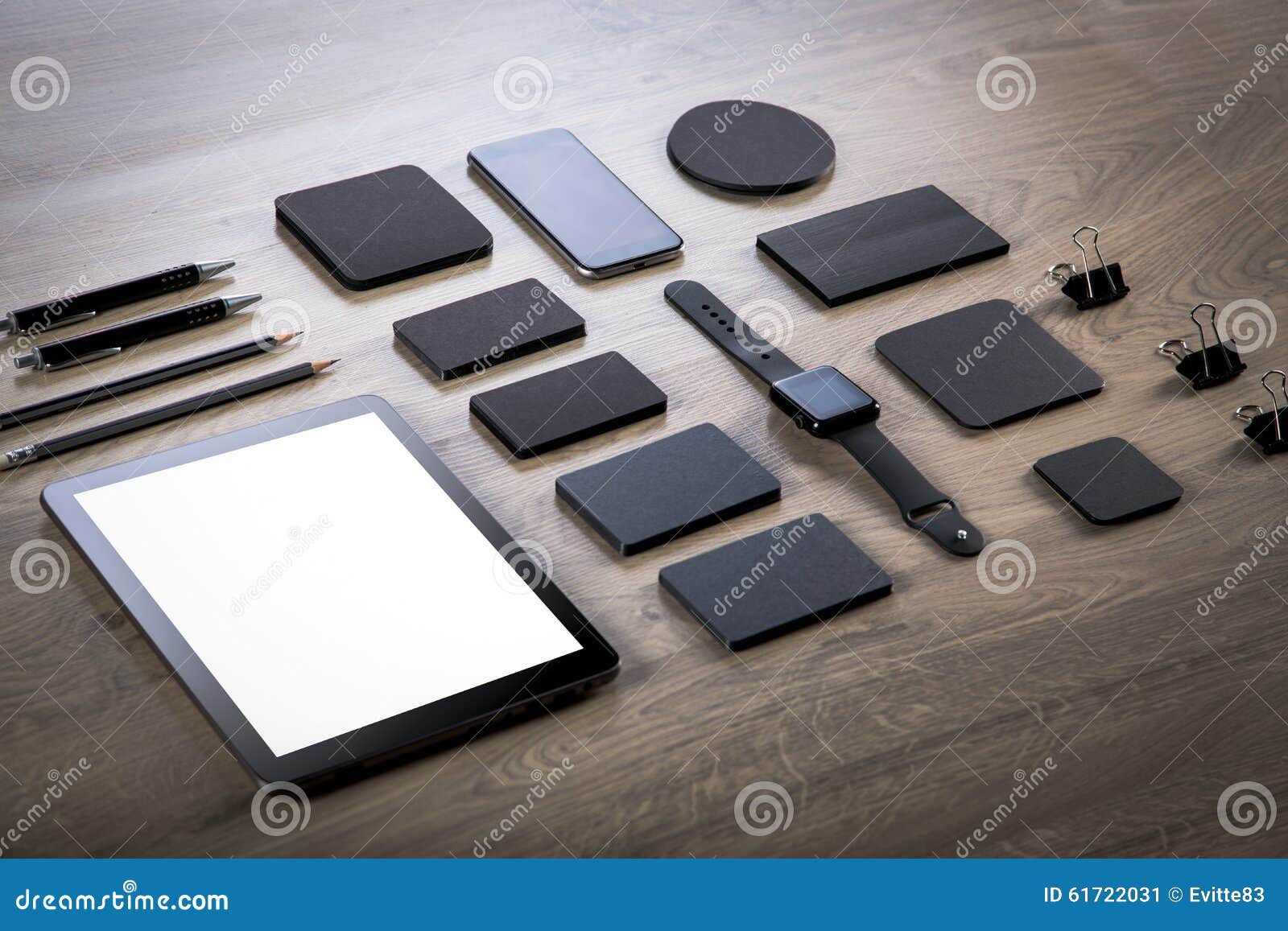 Download Black Branding Mockup. Set On Wood Background. Stock Image - Image of branding, brutal: 61722031