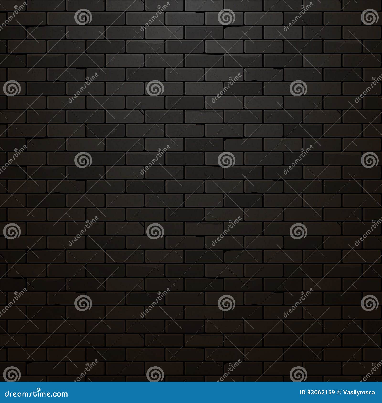 Black Brick Wall Vector Background Dark Brick Texture Design Stock