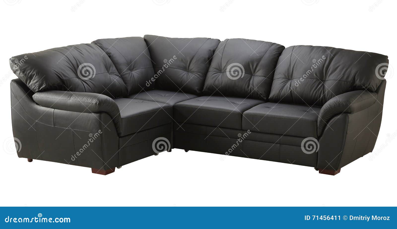 Black Brown Leather Sofa Bed Isolated on White Stock Image Image of