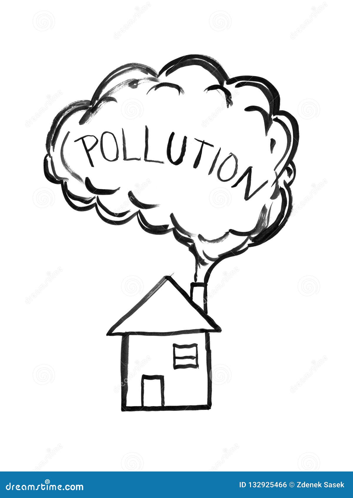 Free Vector  Environmental factory air pollution with text of go green  hand drawn sketch vector illustration