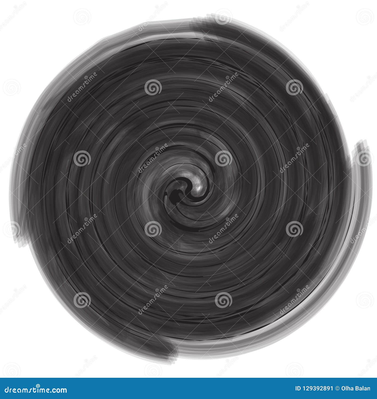 Black Brush Spiral stock illustration. Illustration of original 129392891