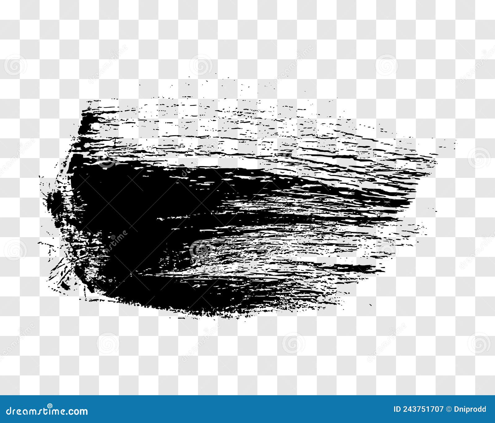 Black Brush Stroke on Transparent Background Stock Vector ...