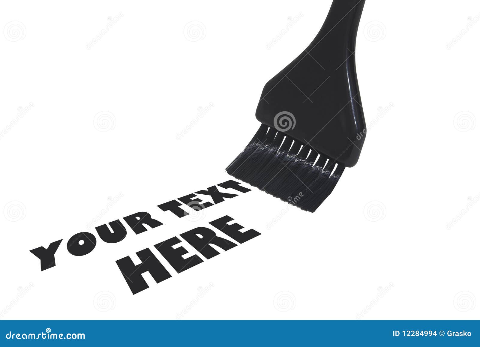  Black  Brush On White  Background  Writing  Text Stock Photo 