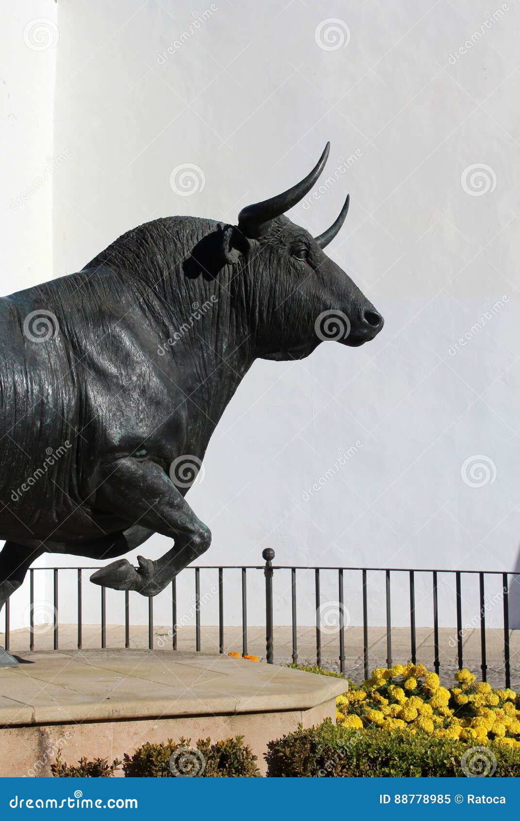Black bull statue stock image. Image of andalusian, muscle 88778985