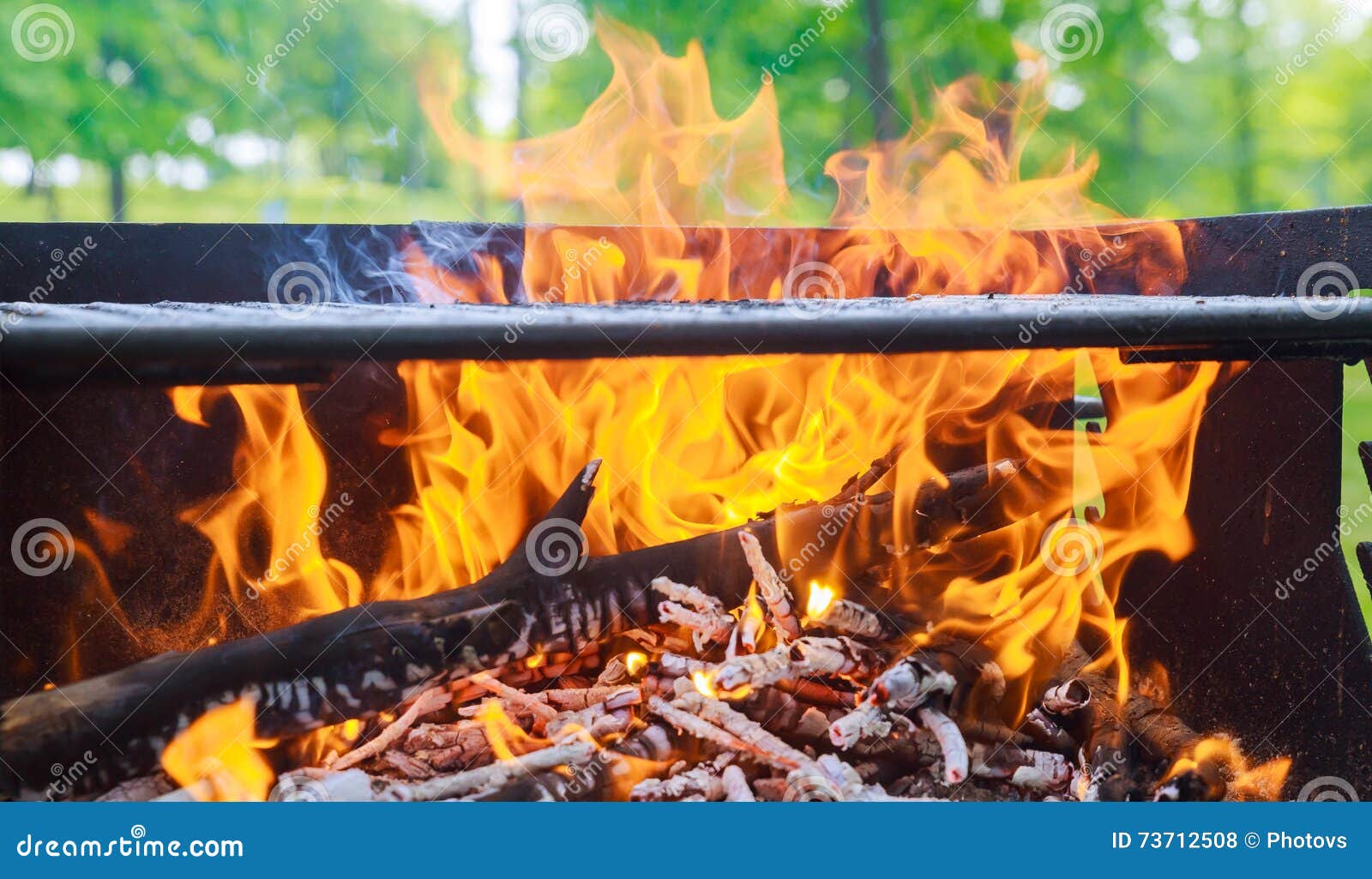 Black Burned Charcoal Bbq Grid Fire Natural Background Stock Photo