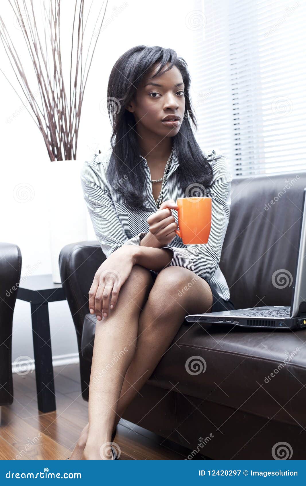 Black Businesswomen Having Coffee Stock Image Image of house, human