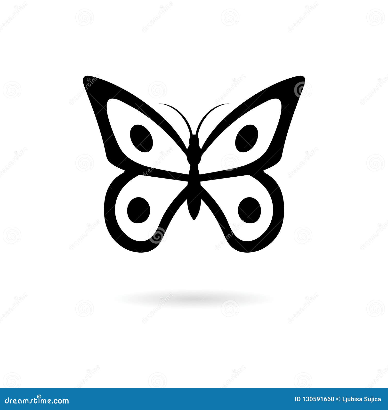 Butterfly logo badge, black pastel | Premium PSD - rawpixel