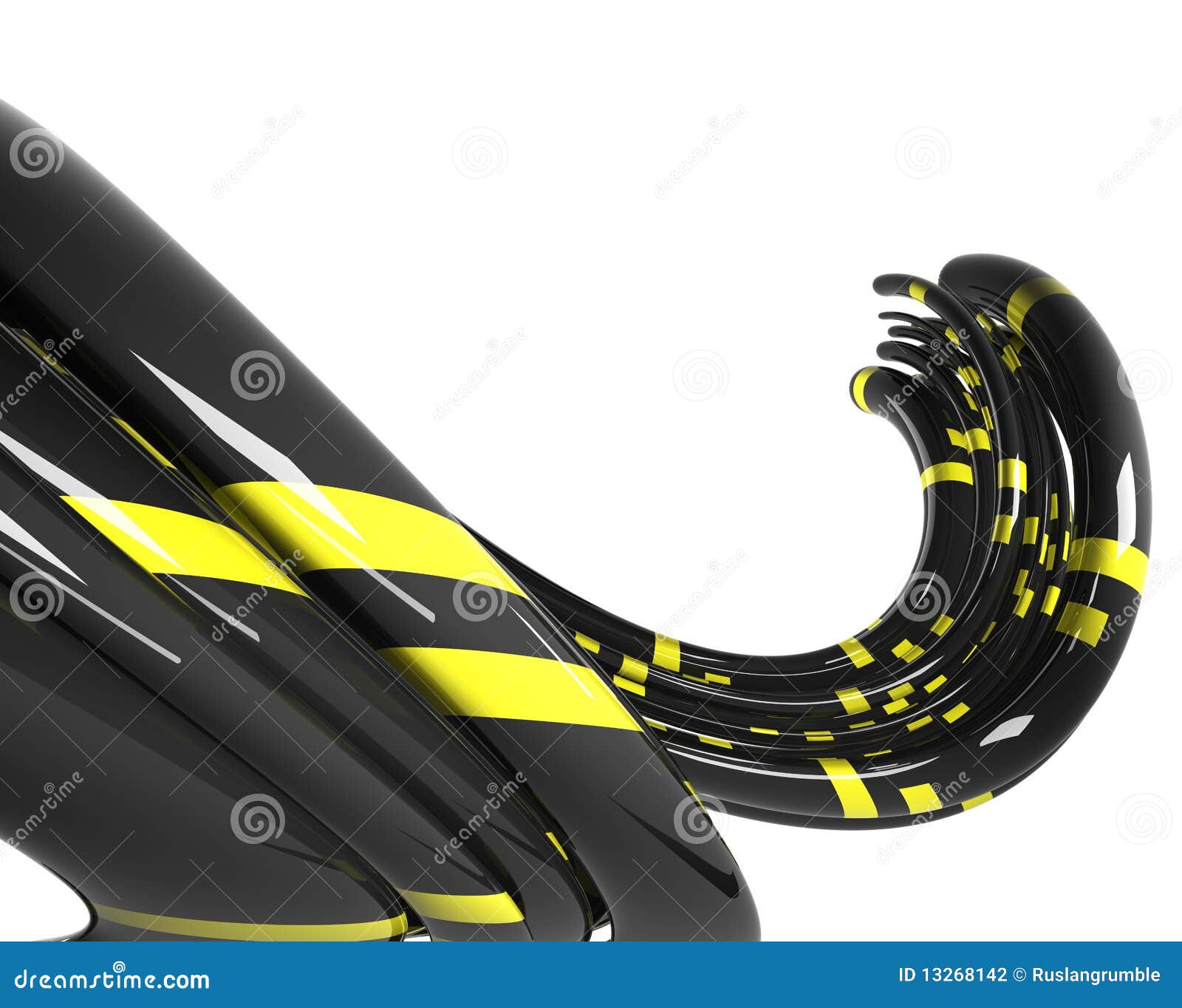 Black Cables with Yellow Stripes Stock Illustration Illustration of