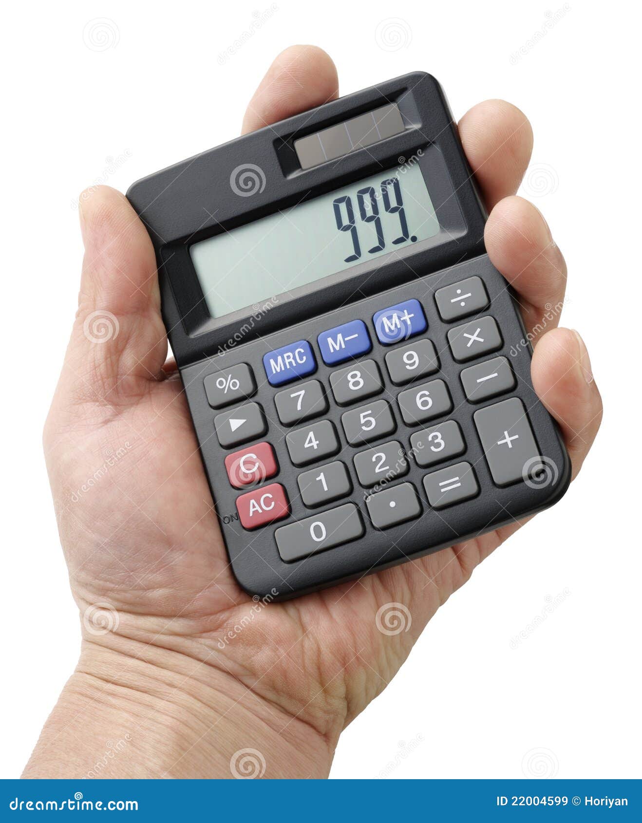Black calculator in hand stock image. Image of background 22004599
