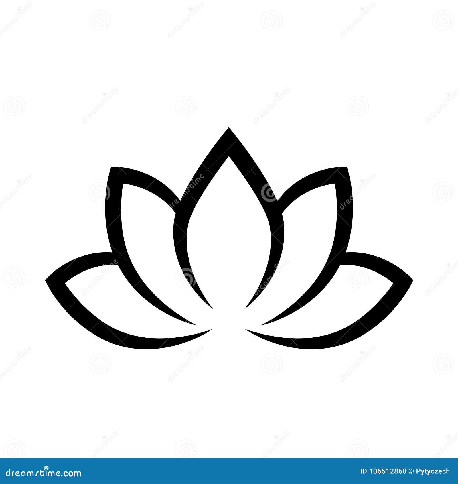 Black Calligraphic Lotus Blossom. Yoga Symbol Stock Vector - Illustration  of blossom, healthy: 106512860