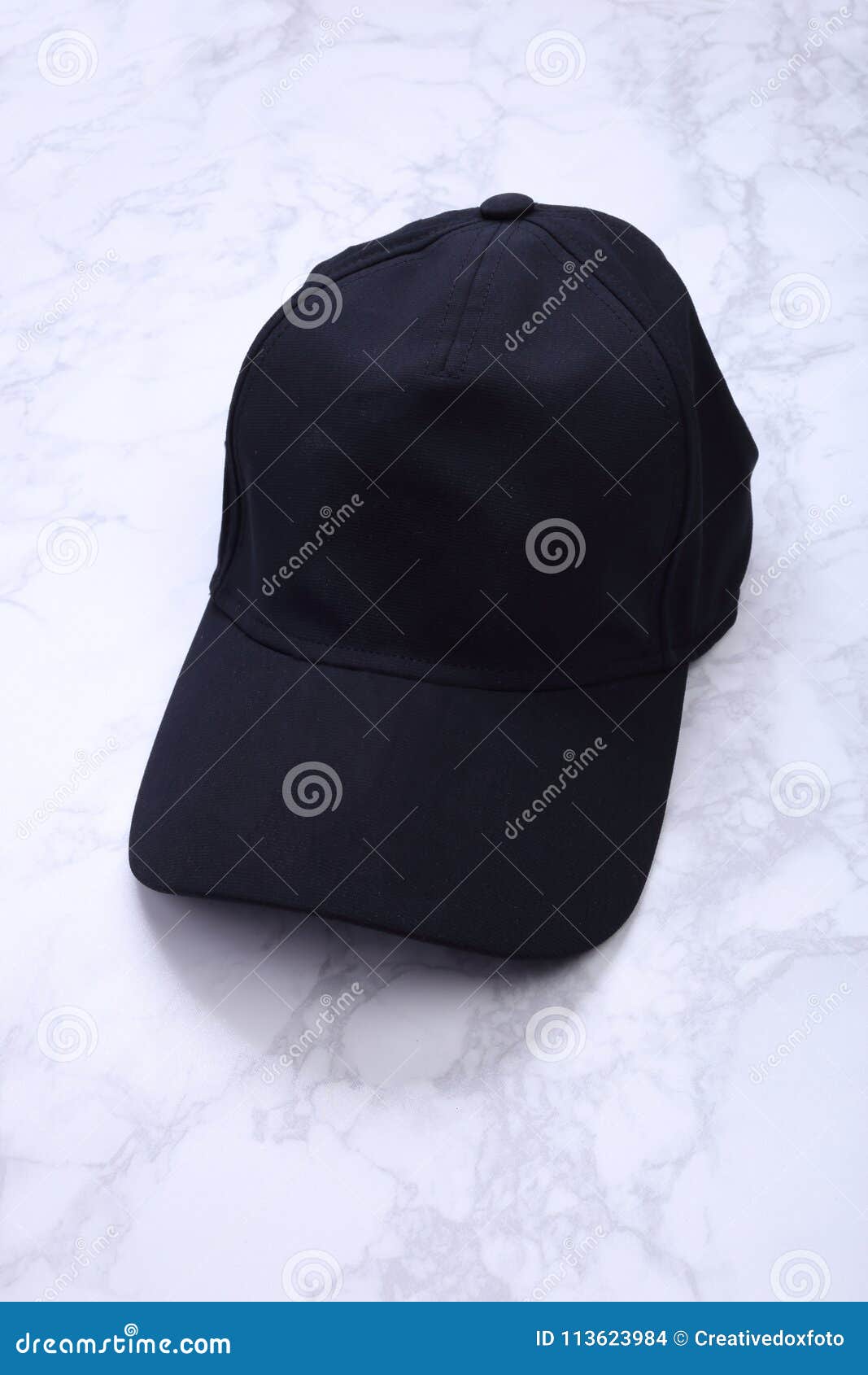 Black Cap on Marble Background Stock Photo Image of clothing, marble