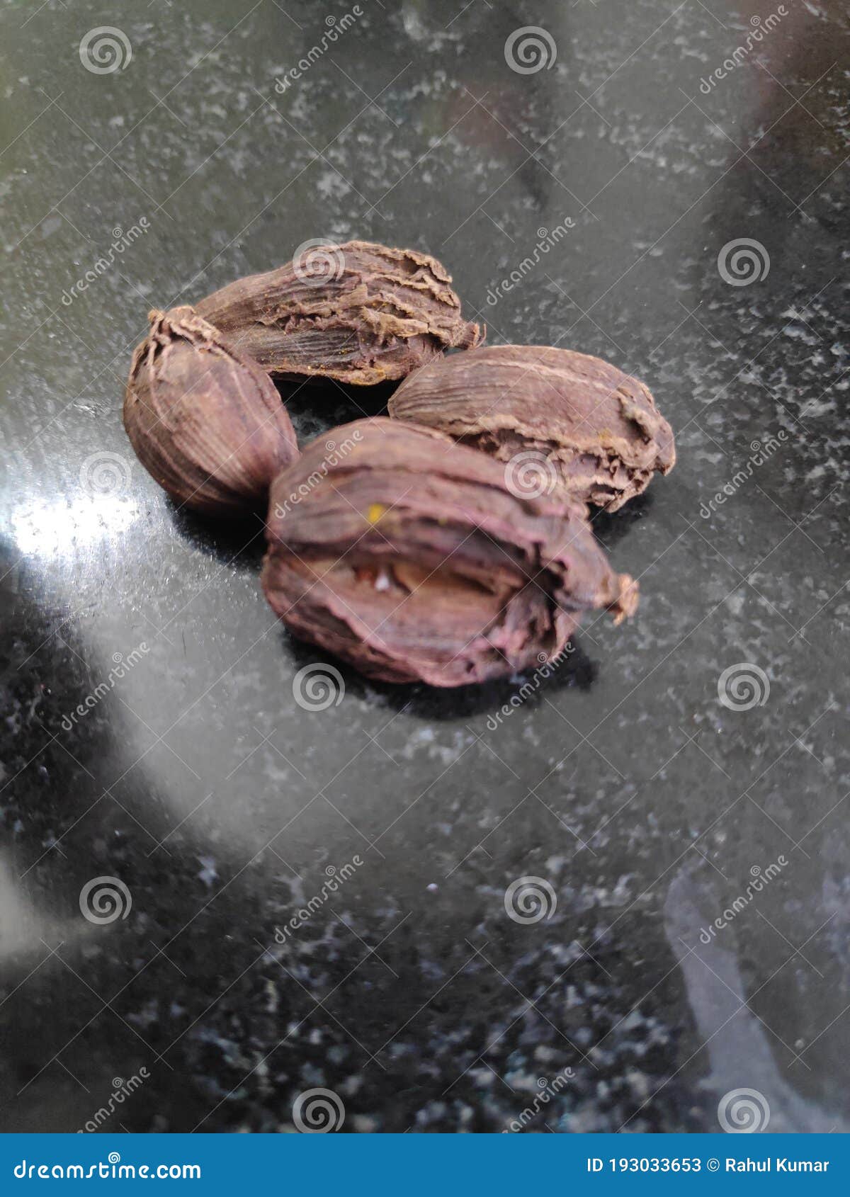 Black Cardamom Dry Cardamom Spice. Cardamom Seeds Macro Shot Stock