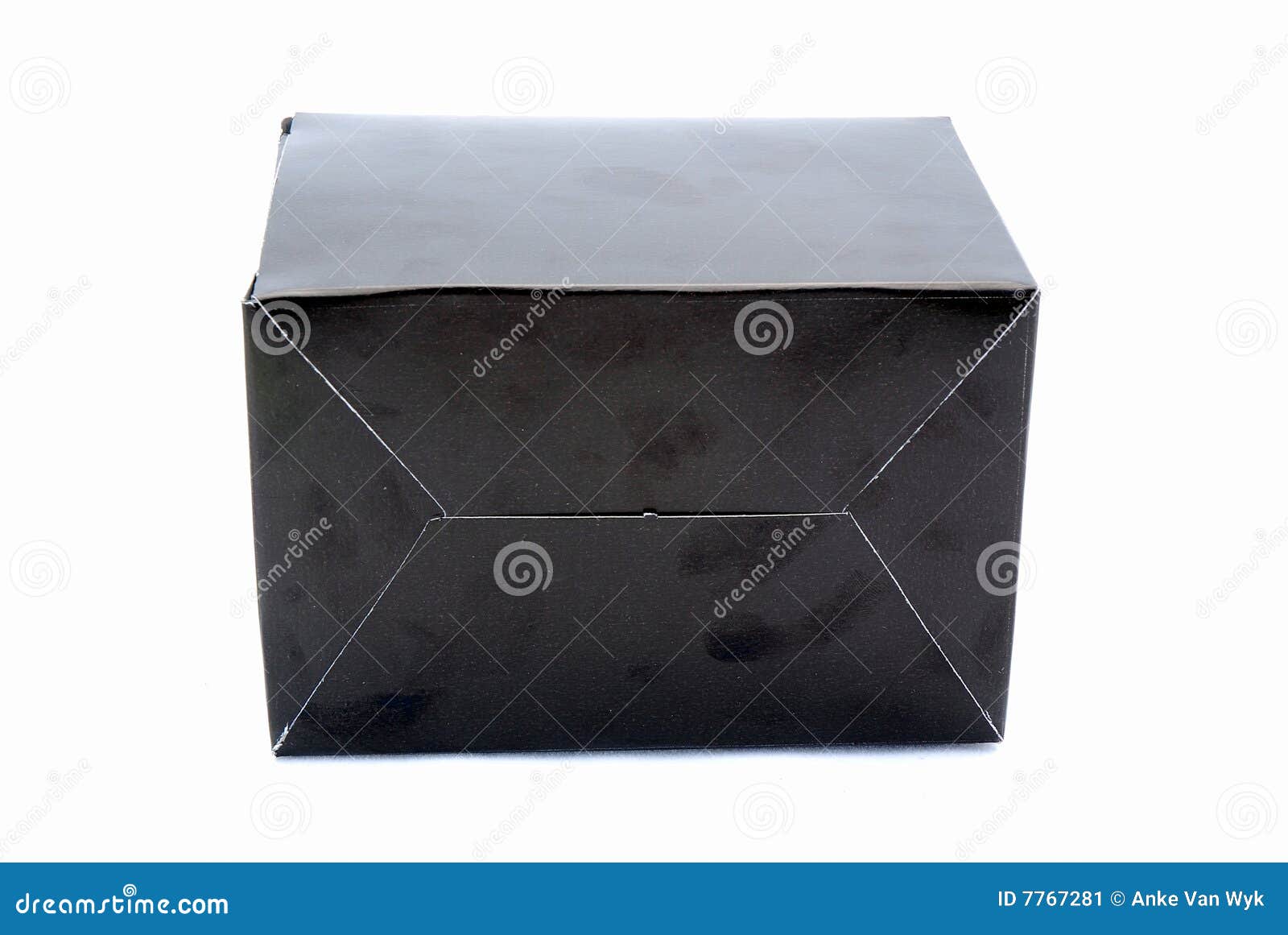 Black Cardboard Box on White Stock Image Image of background, gift