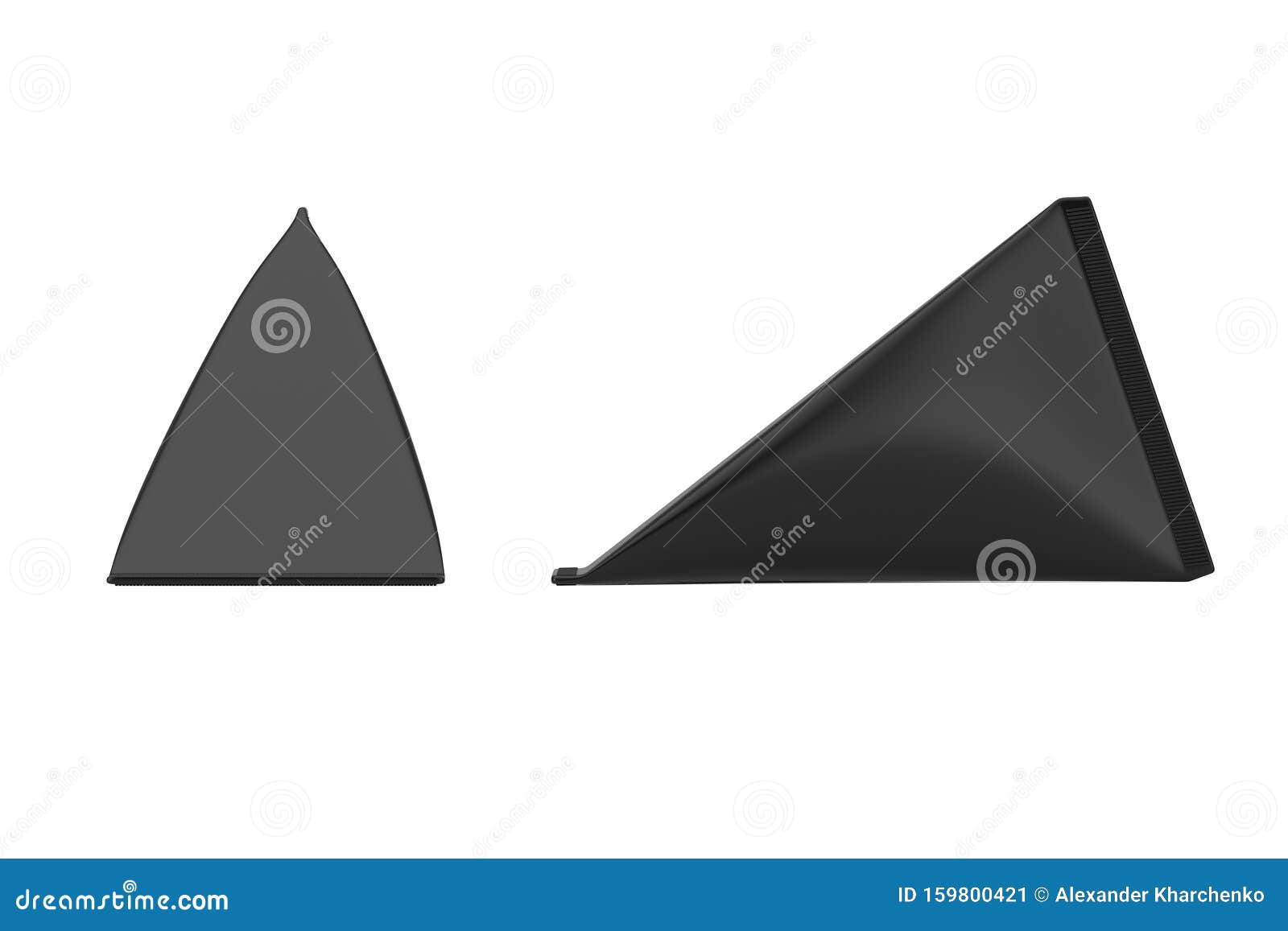 Download Black Cardboard Triangle Box Cream, Juice Or Milk Pack Mock Up. 3d Rendering Stock Illustration ...