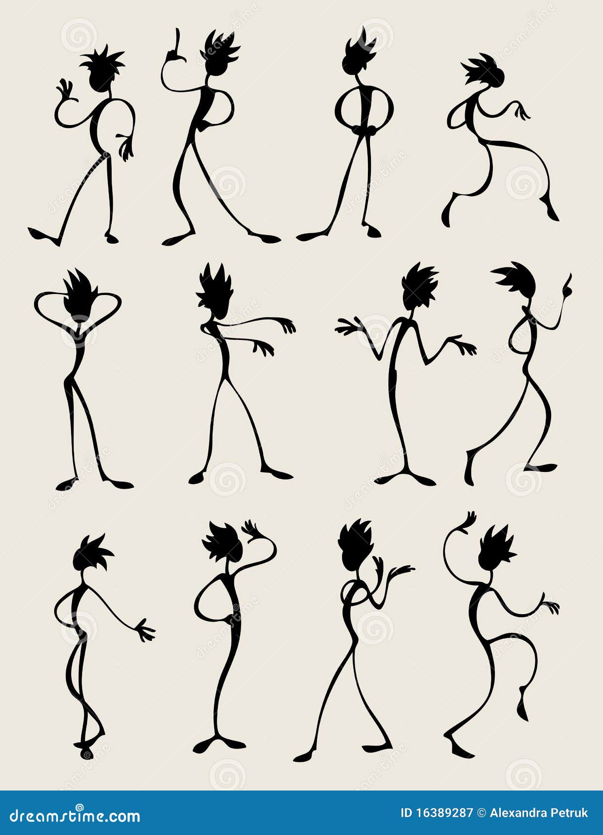 Black cartoon silhouettes stock vector. Illustration of busy 16389287