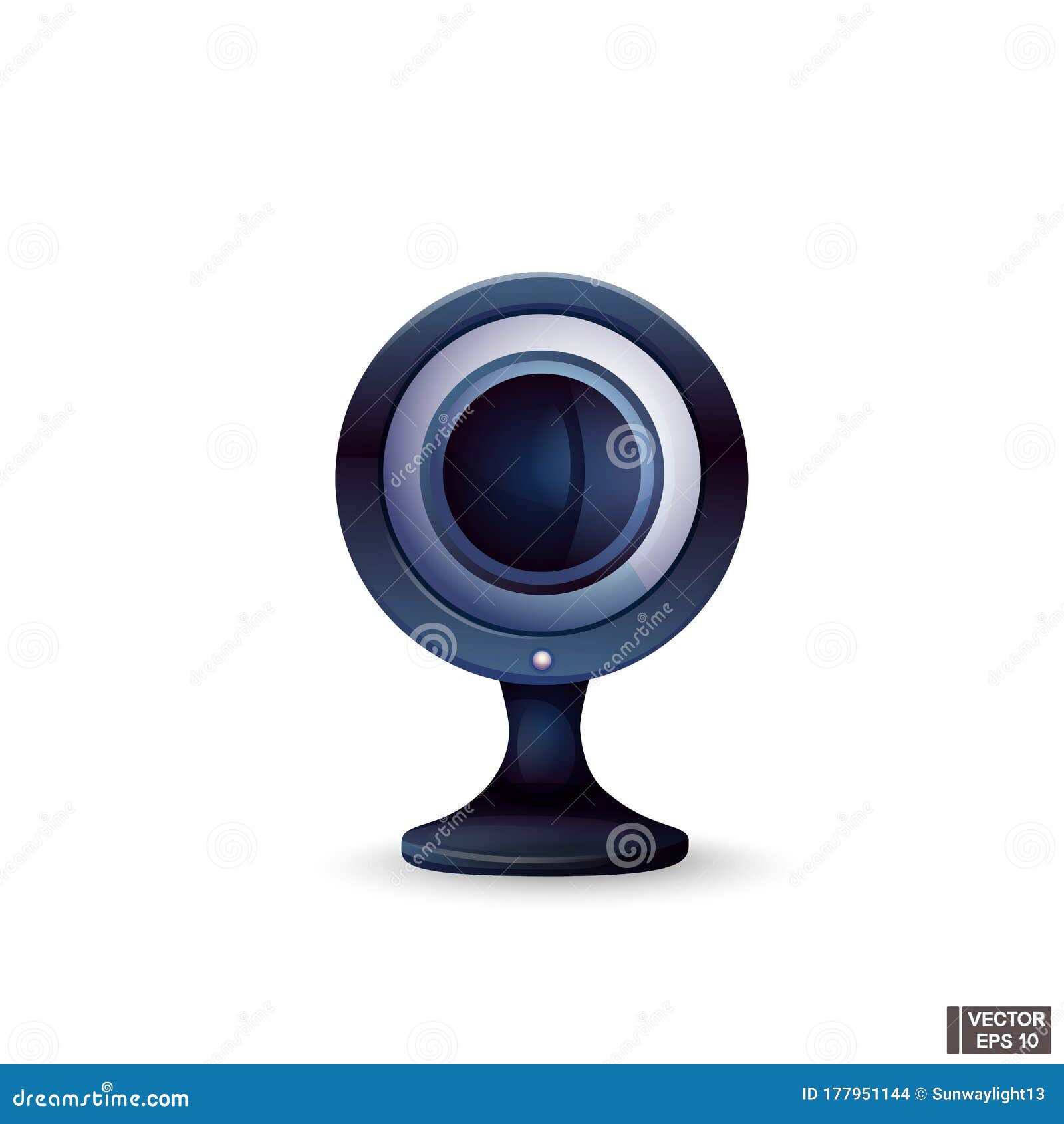 Black Cartoon Webcam. Digital Equipment, Ideo Supervision Stock Vector -  Illustration of design, cartoon: 177951144