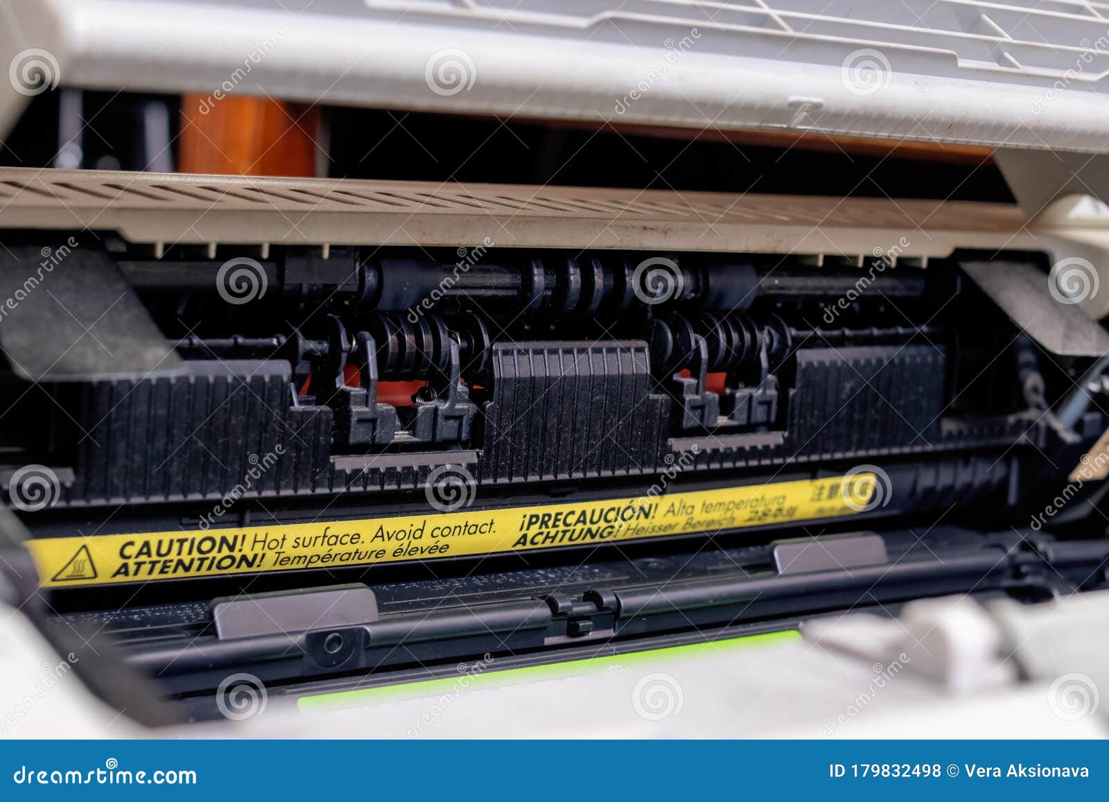 Black Cartridge in the Printer with Dust Stock Photo Image of machine