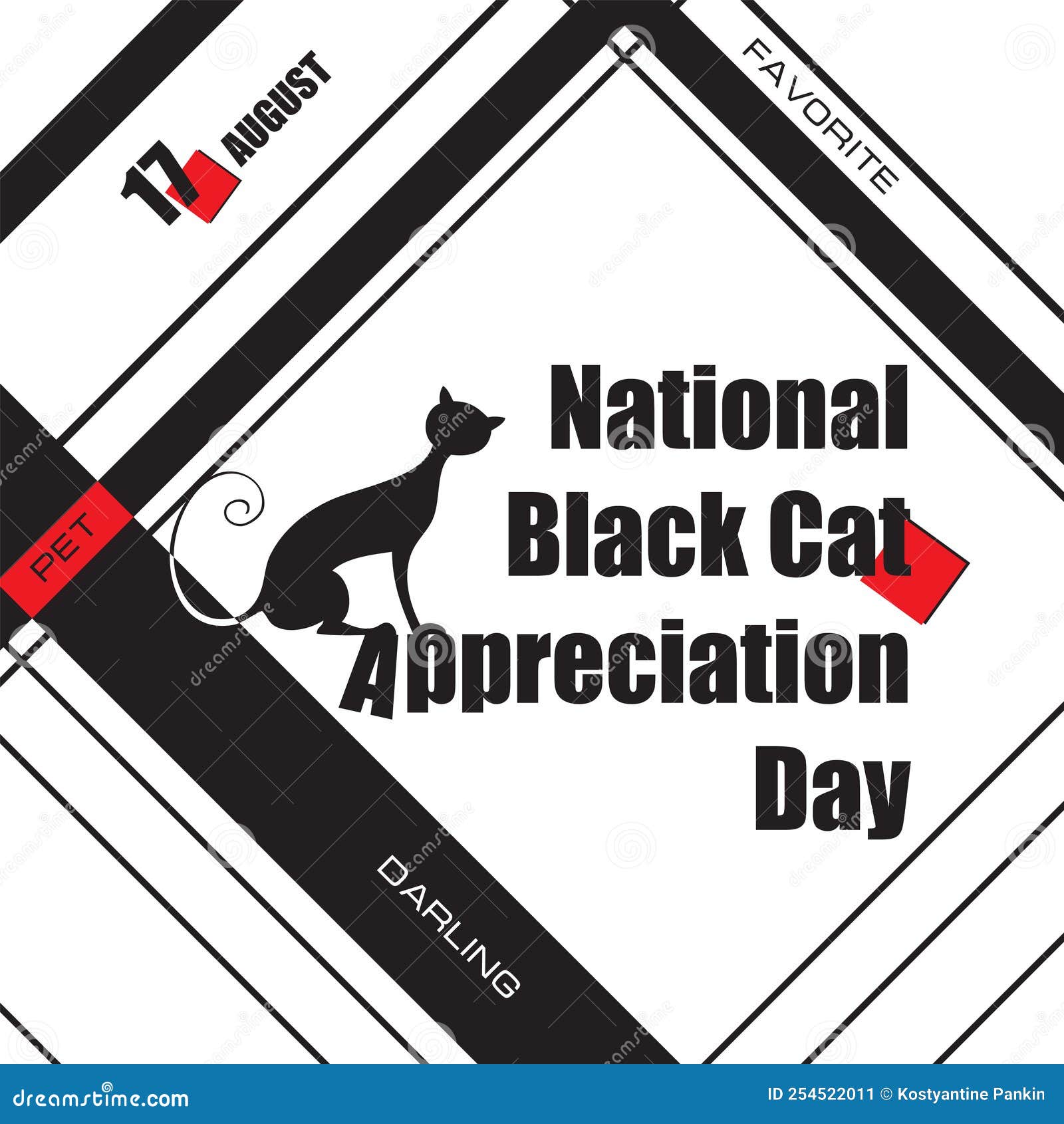 Black Cat Appreciation Day Stock Illustrations 13 Black Cat
