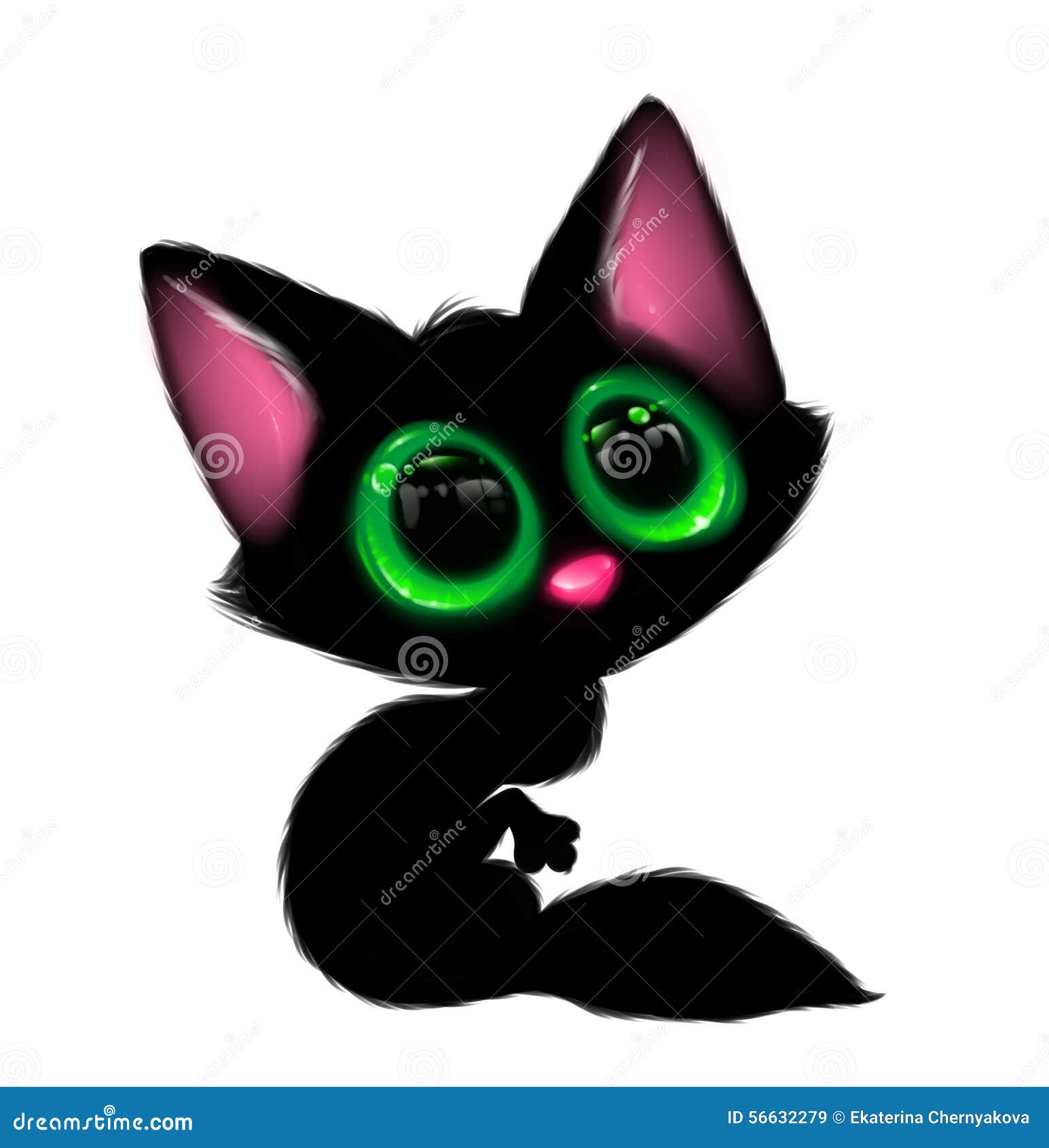 Cute Black Cat Icon. Funny Cartoon Character. Tail, Whisker, Big Eyes.  Royalty Free SVG, Cliparts, Vectors, and Stock Illustration. Image 83559696.
