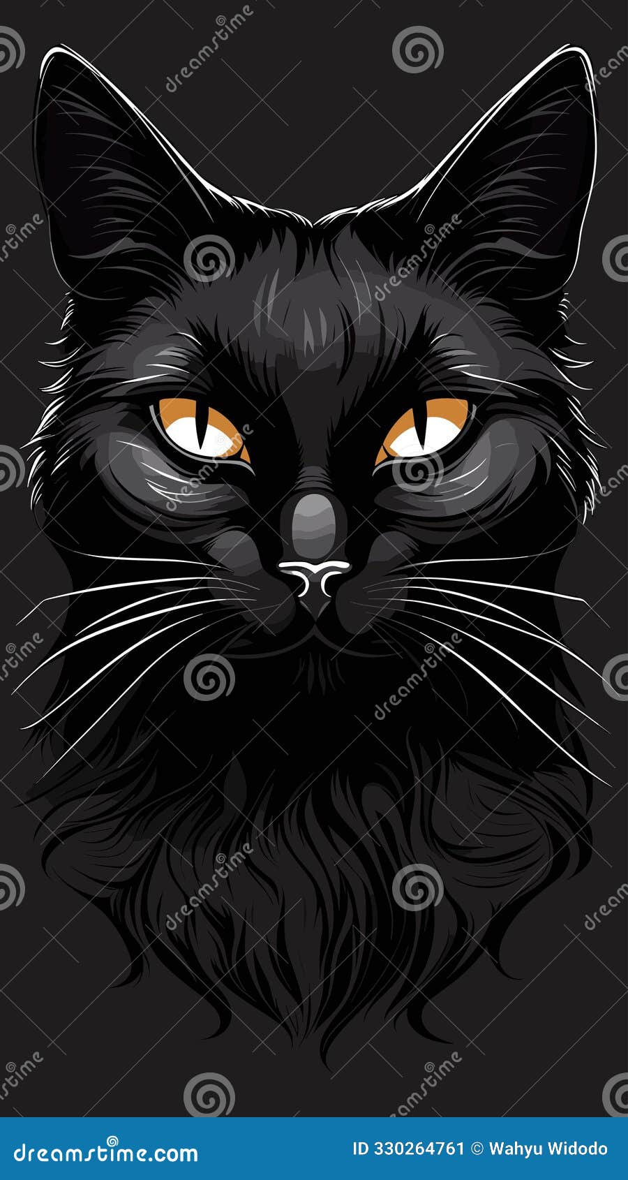 black cat cartoon drawing artwork  ai generated