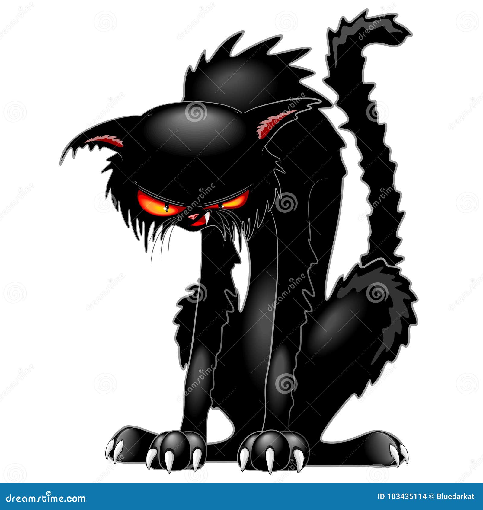 Angry Evil Cat Drawing Vector Stock Vector (Royalty Free