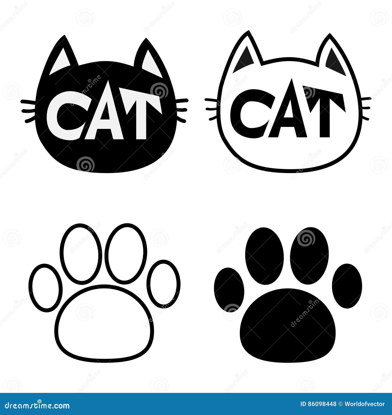 I Love Cats Heart. Black Cat Head Face Contour Silhouette Line Icon. Cute  Cartoon Character. Text Lettering Stock Vector - Illustration of funny,  kitten: 90803548