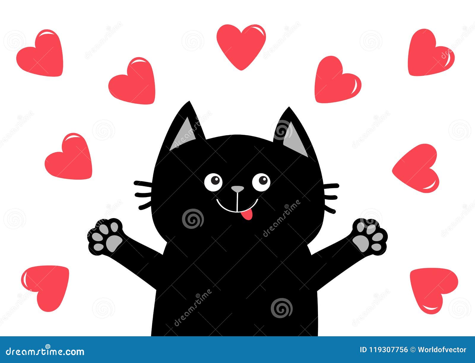 Cute Black Cat Icons Or Symbols Vector Set Collection Of Funny